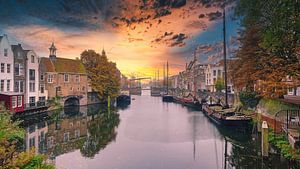 Delfshaven bei Sonnenuntergang