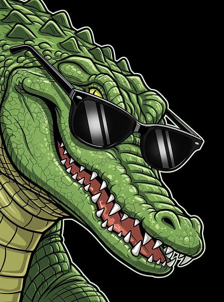 Tête de crocodile avec lunettes de soleil Illustration par Markus Gann