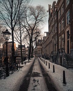 Leidsegracht in de winter #1 (cool edit) van Roger Janssen