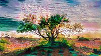 Schilderij van de  zonsopkomst in de Australische Outback van Henk van Dijk thumbnail