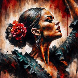 Aquarelle de la danseuse flamenco #5