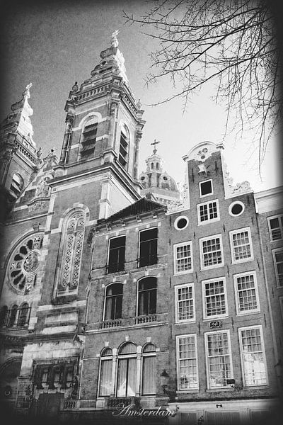 Black &amp; White Nicolaas Church Amsterdam by Hendrik-Jan Kornelis