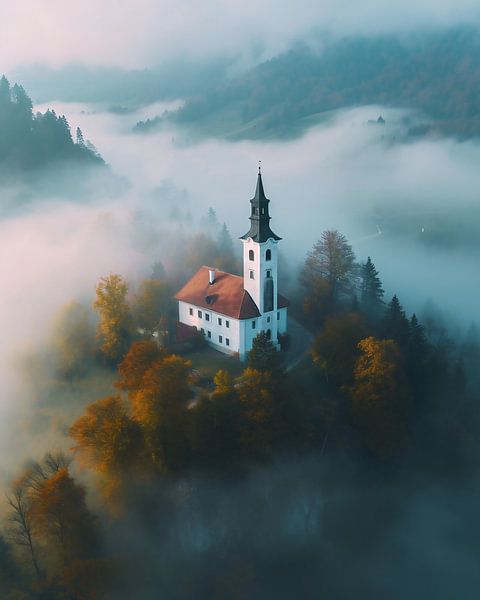 Kapelle in mystischer Herbstlandschaft von fernlichtsicht