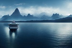 Cruiseschip op volle zee in Noorwegen Illustratie van Animaflora PicsStock