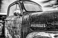 Chevrolet pickup detail in zwartwit van autofotografie nederland thumbnail