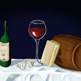 Still Life with Wine by Celine van Valen