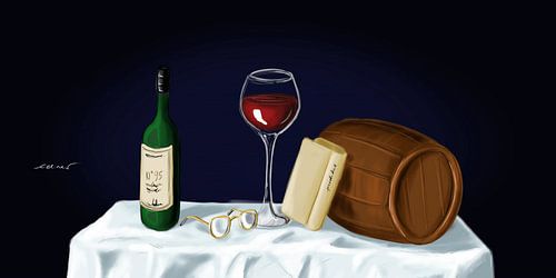 Stilleben mit Wein