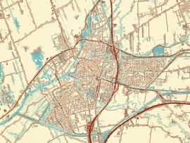 Karte von Meppel im Stil von Blue & Cream von De Kaartenwinkel