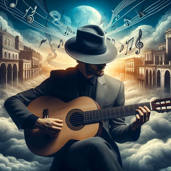 Mann mit Gitarre von Bernhard Karssies