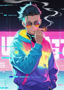 Mannelijke Anime Cyberpunk Rokers van MIROKKU