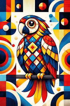 Geometric Parrot: Harmony of Color and Form