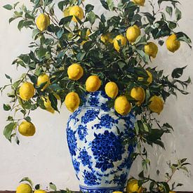 Lemon tree in vase still life by IamHome Studio