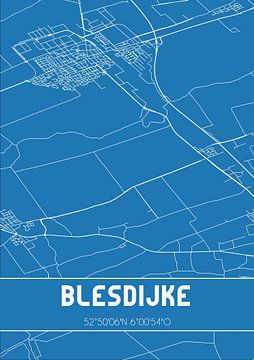 Blauwdruk | Landkaart | Blesdijke (Fryslan) van Rezona