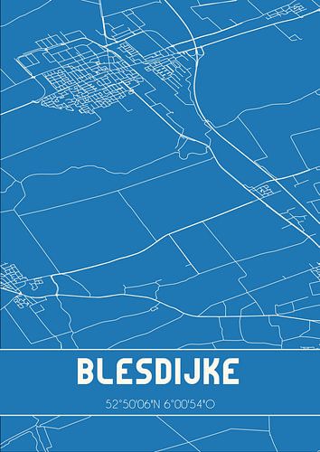 Blauwdruk | Landkaart | Blesdijke (Fryslan)