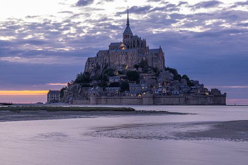 Zonsondergang bij Mont Saint-Michel