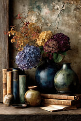 Stilleven hortensia - sfeervol najaar schilderij