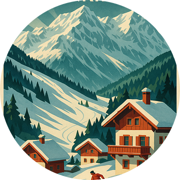 Garmisch-Partenkirchen Reis Poster - Vintage Ski Resort Kunst