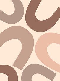 Pastel Rainbow Landscape Beige by Mad Dog Art