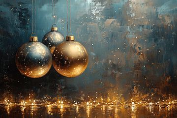 Christmas baubles | Golden Balls by Abstract Painting