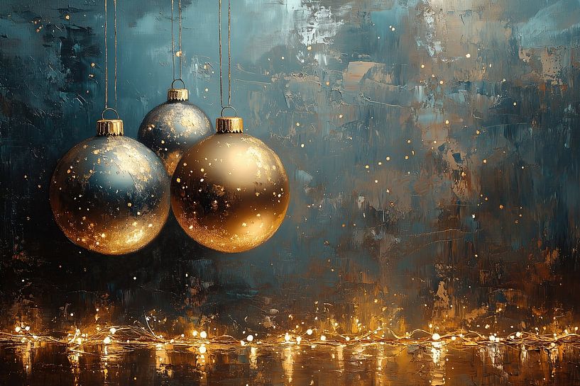 Christmas baubles | Golden Balls by Abstract Painting