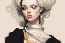 Illustration : "Portrait moderne d'une jeune femme&quot ; sur Carla Van Iersel