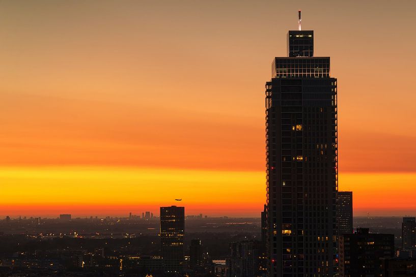 Salmon Harbour Tower at sunset by Ilya Korzelius