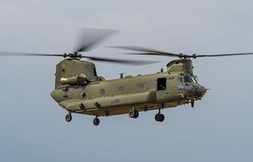Royal Air Force Chinook in actie tijdens airshow.