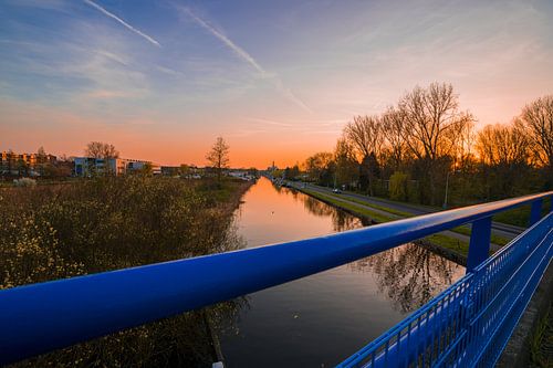 Noordvliet in Maassluis tijdens zonsondergang