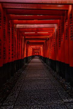 Mystische Torii-Tore bei Sonnenaufgang - Spirituelle Stille in Japan von Michael Bollen