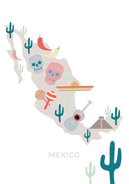 Mexico kaart nr. 1, 1x Studio II