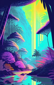 Tropical Forrest neon van Niek Traas