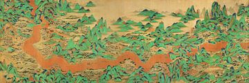Chinese Art Prints,Kaart van de gele rivier ii