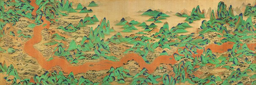 Chinese Art Prints,Map of the yellow river ii by finemasterpiece