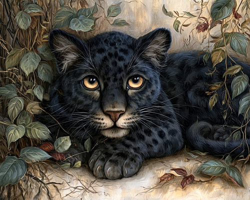 Jonge zwarte panter