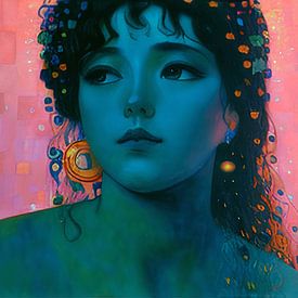 Azure Elegance in Rose Hues by The Art Kroep