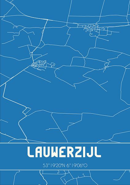 Blaupause | Karte | Lauwerzijl (Groningen) von Ortsdrucke