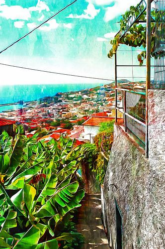 Uitzicht op Funchal vanaf Monte in Madeira