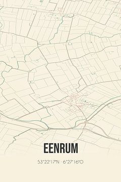 Vintage map of Eenrum (Groningen) by Rezona