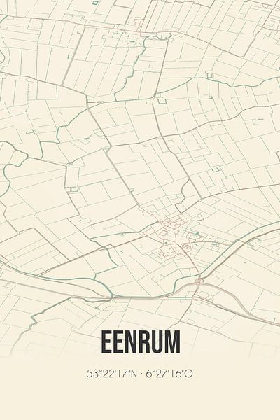 Vintage map of Eenrum (Groningen) by Prints of Place