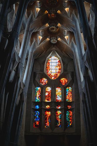 Lichtspel der Spiritualiteit - Sagrada Familia's Gebrandschilderd Raam