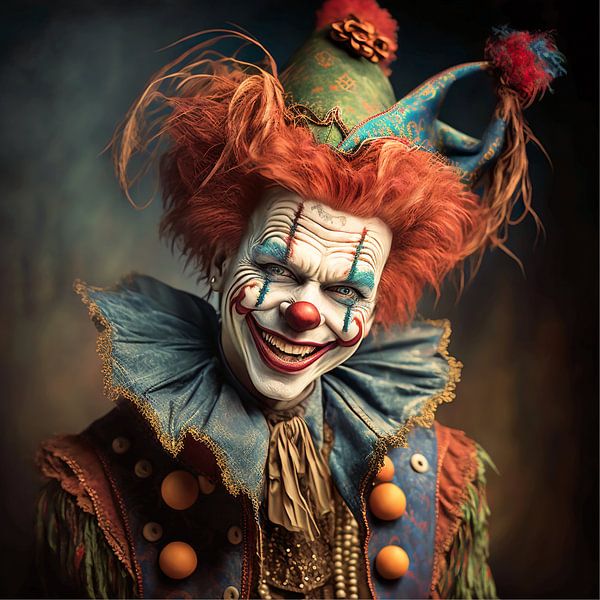 A smiling clown by Carla van Zomeren