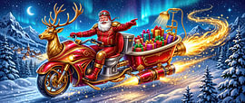 Weihnachtsmann – WC und Badewanne auf Biker-Tour von AidasignArt