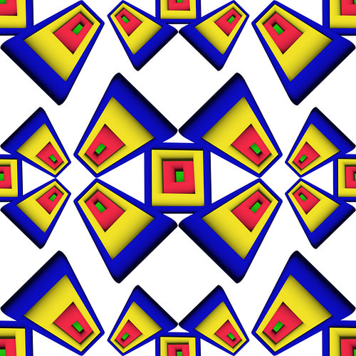 Bold Yellow Geometric Diamond Abstract Pattern