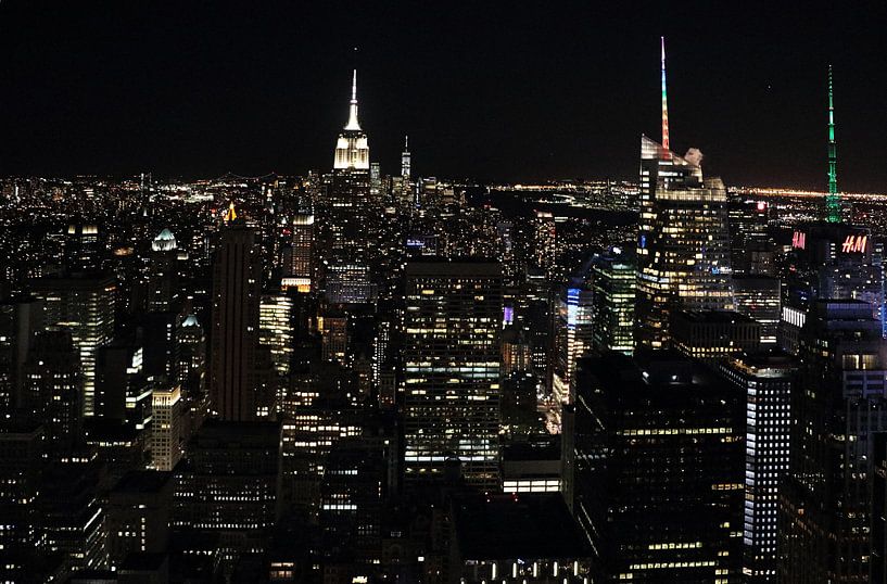 New York (Empire State Building)  's-nachts van Raymond Hendriks
