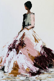 Femme élégante en robe de soirée – Peinture moderne expressive