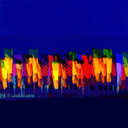 Lisse flowers colour on dark blue