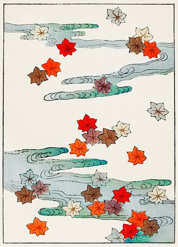 Herfst en water illustratie, Watanabe Seitei