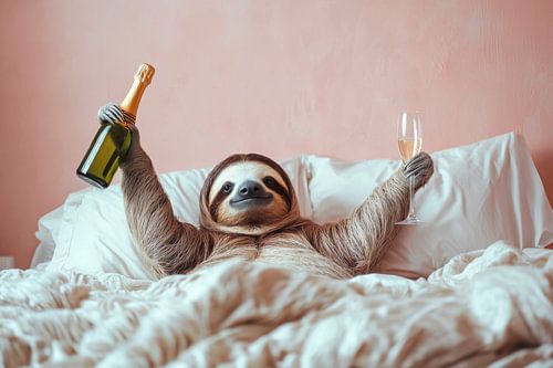 Feestelijk luiaard moment