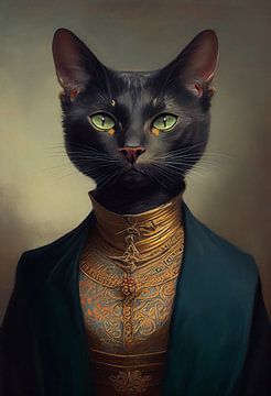 Stylish Cat portrait by But First Framing