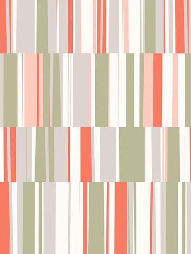 Mozaïek rechthoeken in koraal, salie, blush, crème en grijs